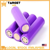 LITHIUM-ION Fan 8650 3.7V Flat Head Torch Battery Real Lithium  x Purple color 1pcs