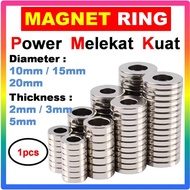 1pcs | Neodymium Magnetic Ring | Strong Round Magnet with Hole | Magnet Fridge Peti Sejuk