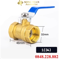 Van Bi Tay Gạt Van Khóa Nước SANO 21 27 34 Đồng Thau