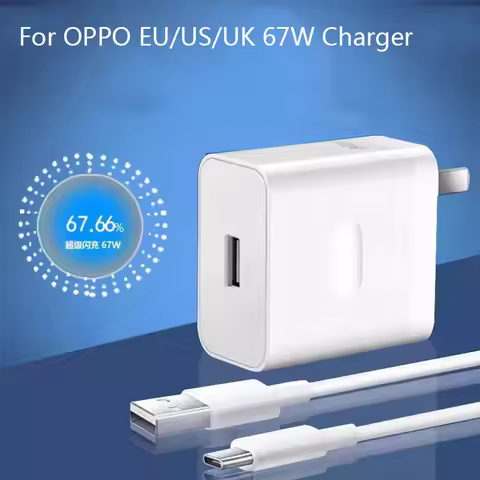 For 67W Supervooc Charger EU/US/ Fast Charge Adapter For OPPO A2 A1 K10 Pro K10X Reno 11 10 9 8 Pro+