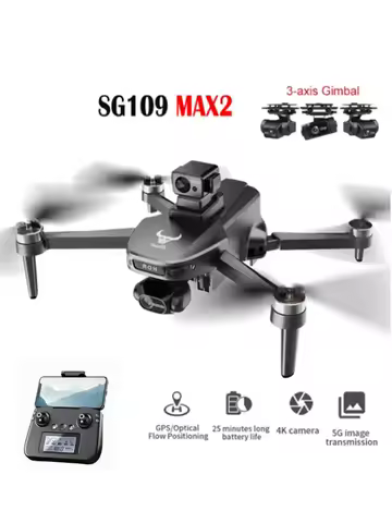 SG109 MAX2 8K HD dual camera GPS drone 3-axis gimbal 360 ° laser obstacle avoidance brushless quad-a