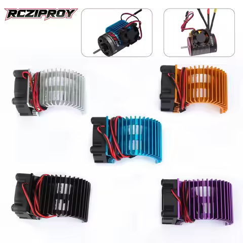 RC Motor Cooling Radiator Motor Fan for 1/10RC 540 550 3650 3670 Brushless Motor RC Car Truck Dirt B