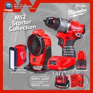 Milwaukee M12 Starter Collection M12 FPD2, M12 AF, M12 PAL, M12 HB25, C12C, 48 22 8321, 4932 4920 04
