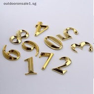 [outdooronsale1] 1pc Height 5cm Golden Home Sticker Address Door Label Gold Modern House Number [SG]