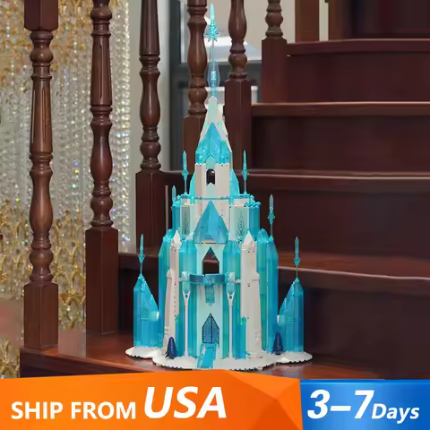 1709PCS MOC Creative Expert Ice Snow Castle Building Blocks Princess Magic Castle with 9 Figuren Mod