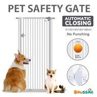 BOUSSAC Pet  Fence Metal Staircase Safety Gate 66-159cm Protection Fencing