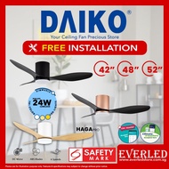 [FREE INSTALLATION] DAIKO Haga PRO DC Ceiling Fan with 24W Tri-Color DIMMABLE LED Powered by Philips