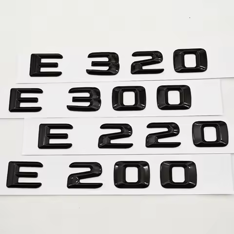 3D ABS Glossy Black Car Letters Logo E300 E220 E320 E200 Rear Trunk Badge Emblem For Mercedes Benz E