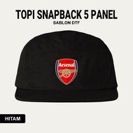 Arsenal FC Simple Elegant 5 Panel Snapback Hat for Men & Women
