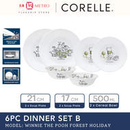 Corelle 6pc Dinner Set B | Pooh Forest Holiday 6B-PIYJP-SG