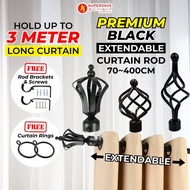 SUPERSAVE Extendable Curtain Rod Adjustable Curtain Rail Batang Besi Langsir Tingkap Metal Curtain Rod