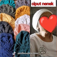 ZARELLMOUSLEM - CIPUT RAJUT NENEK / KUPLUK RAJUT NENEK / KERUDUNG JADUL Topi Jilbab Dalaman Instan d