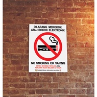 2025 No Smoking Sign /Dilarang Merokok🚭Papan Tanda No Vaping Acrylic Board Standard KKM Sticker