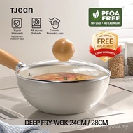 Kuali TJean Nonstick Kuali Seramik Tidak Melekat Alat Memasak Alat Memasak Aruhan Sesuai Kuali Dalam