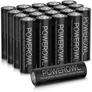 POWEROWL 20 x Batterie Ricaricabili 2800mAh ad Alta Capacità,1,2V NI-MH Batterie Stilo Diametro 14.4