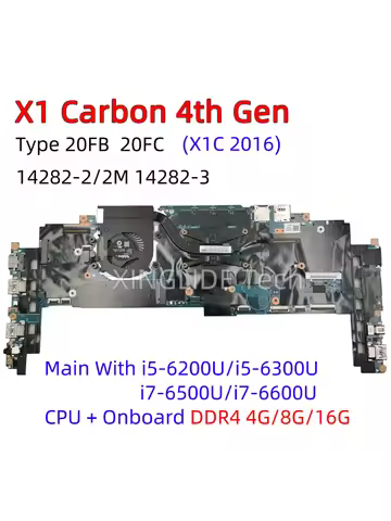14282-2M/2 14282-3 For Laptop ThinkPad X1 Carbon 4th Motherboard I5 I7 CPU DDR4 8G 16G Notebook Main