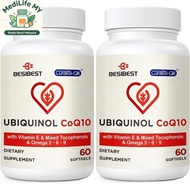 Ubiquinol CoQ10-600mg-Softgel, Active Coq10 Ubiquinol Supplement with Vitamin E & Omega 3, 6, 9, Hig