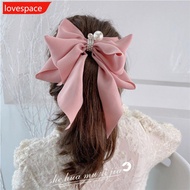 LOVESPACE Chiffon Bow Pearl Hair Clip Spring Clip Hair Accessories Fashion All-match Temperament Hai