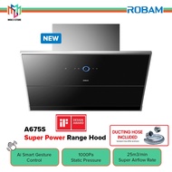 Robam A675S Super Power Range Hood with Ai Smart Gesture Control 1000Pa Static Pressure