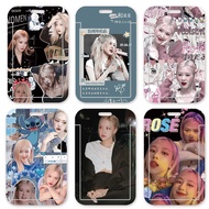 【2】K-POP BLACKPINK Student Card Cover  ROSE Business Card Holder Work ID Card Mrt Card Card Protective Cover