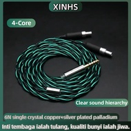 XINHS-A05 HiFI DIY MMCX 4-core 7N OCC+silver plated palladium modular plug headphone cable suitable