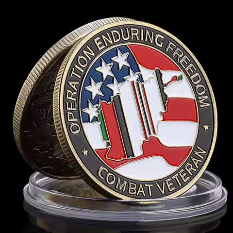 US Afghanistan War Veteran Challenge Coin Bronze Coin Operation Enduring Freedom OEF Collectible Com