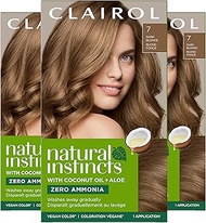 Clairol Natural Instincts Semi-Permanent, 7 Dark Blonde, Coastal Dune, 3 Count