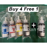 Refill Ink T664 /664 Compatible ink For EPSON L120/L210/L360/L1300 (C,M,Y,BK+BK) 4 Free 1 / best qua