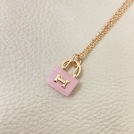 香港順豐包郵 愛馬仕新品粉色康康包項鍊 原裝盒袋卡紙塵袋全套配件