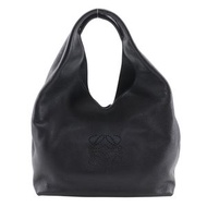 Pre-owned LOEWE Small Dunas Anagram Hobo Bag, 386.79.H43, in black calfskin leather. Suitable for sh