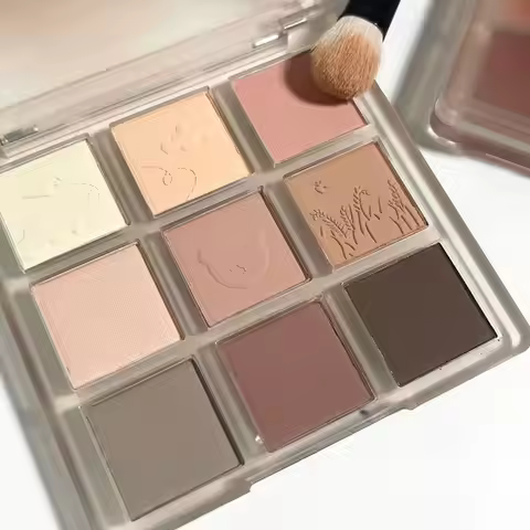 Oat Milk Coffee Earth Tone Eye Shadow Low-saturation Matte Highlight Powder Blusher Contouring Palet