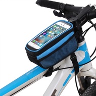 ทรงกระบอกใส่ด้านหน้าโครงจักรยานจักรยานกระเป๋าโทรศัพท์มือถือกันน้ำขนาด5.0นิ้ว