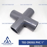 Tee Cross 1" inch PVC Aqualon / Cross Tee 1" PVC / Tee 4 Way 1" / Tee 4 Cabang 1" 32 mm / T Cross 1"