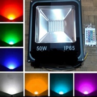 LAMPU SOROT RGB LED 50W 50 W 50WATT 50 WATT WARNA WARNI REMOT EURUTION