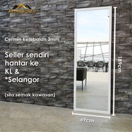 Mirror With Wooden Frame / Cermin Dinding Besar 2ft x 6ft