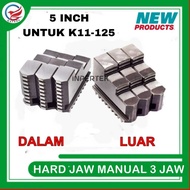 MESIN Hard Jaw 5" Claw Lathe 5 Inch 3 Jaw Chuck Main Foot Machine 5in