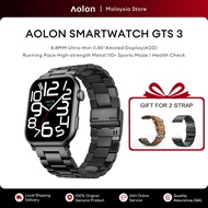 Aolon GTS 3 Smart Watch 3 free straps Amoled Display Ultra-thin Metal Body Customized Wallpaper WA C