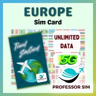 Europe 4G 5G Data Travel Sim Card - (Multi Country) Switzerland / Italy / France / Germany / Iceland