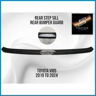 ◩ ◆ ▛ REAR STEP SILL/REAR BUMPER GUARD FOR TOYOTA VIOS (2019 TO 2024) BLACK