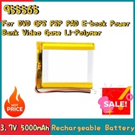 New 955565 Rechargeable Battery 3.7V 5000mAh For DVD GPS PSP PAD E-book Power Bank Video Game Li-Pol