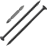 (1 pounds)#10X4"Black Fastener Drywall Screws-Phillips with coarse Threaded tip, (71 pcs) Black, Sui