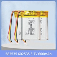 1-2PCS 582535 602535 3.7V 600mAh  Rechargeable Lithium Polymer Battery For MP3 MP4 GPS Smart Watch