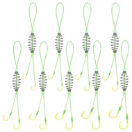 danglan-Spring Bait Cage Trap Hooks 6#-13# 9 Pcs Carp Fishing Hooks Baits Lure Tackle with Spring Fe