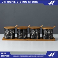 JR Kitchen Nordic ceramic seasoning box storage box household salt monosodium glutamate sugar can co