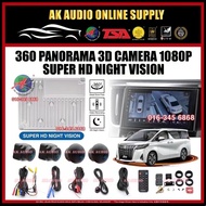 TSA 360 Panorama 3D Camera 1080P Super HD Night Vision Camera Set For Car Android Player M11291
