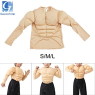 [Gazechimp] Kids Muscle Shirt Costumes for Boy Casual Realistic 3D Fancy Dress Body Builder