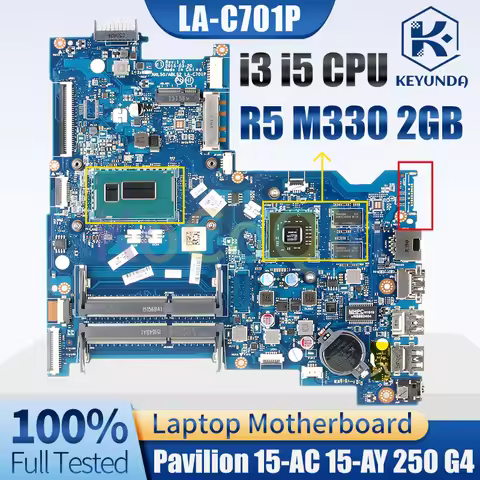 For HP Pavilion 15-AC 15-AY 250 G4 Notebook Mainboard LA-C701P I3 I5 CPU R5 M330 2G 815241-501 81524