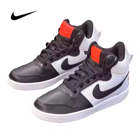 NIKE Unisex White High-Top Court Borough Mid Sneakers for Fall Winter Training & Casual Wear (844906