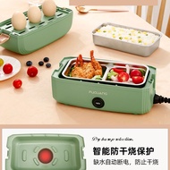 Retro Electric Heated Lunch Box Mini Rice Cooker Portable Heating Cooking Pot Multi Stainless Steel