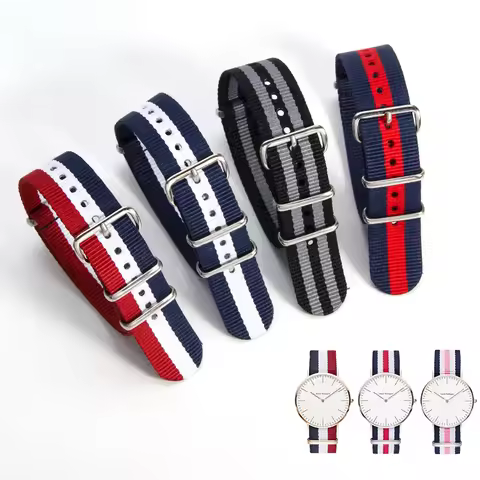 For Daniel Wellington Tissot Rolex Water Ghost Citizen Seiko Elastic Waterproof Nylon Watch Strap 18